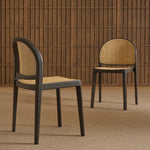 Luk Rattan Dining Chair, Light Oak/Black
