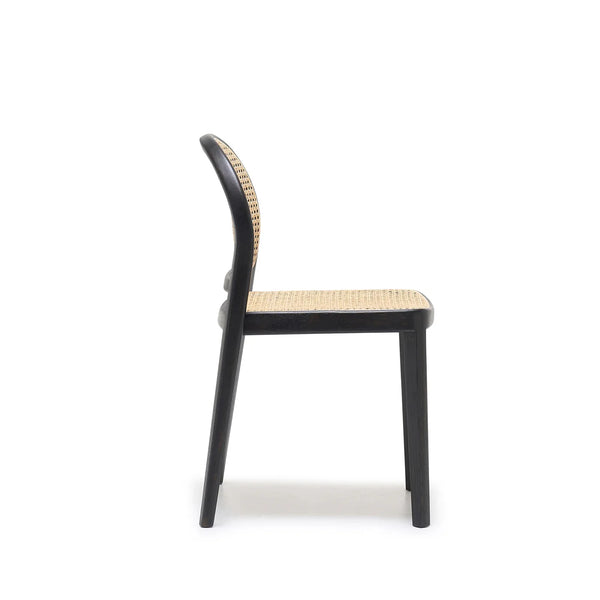 Luk Rattan Dining Chair, Light Oak/Black