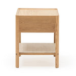 Tye Nightstand, Light Oak, Travertine, 17.7"W × 17.7"D × 21.7"H