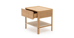 Tye Nightstand, Light Oak, Travertine, 17.7"W × 17.7"D × 21.7"H