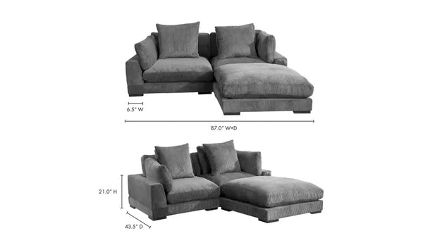 Tumble Nook Modular Sectional, Dark Grey, 87" x 87"
