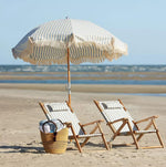 Tide Stripe Coastal Blue Beach Umbrella, 6' Dia