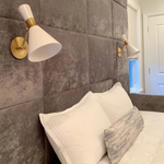 Liam Small Articulating Sconce, Hand-Rubbed Antique Brass/Matte White