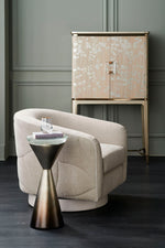 Spy Glass Side Table, Ombre Leaf, 12" dia x 25"H
