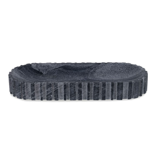 Big Pill Bowl/Tray, Black and White Marble, 15"W