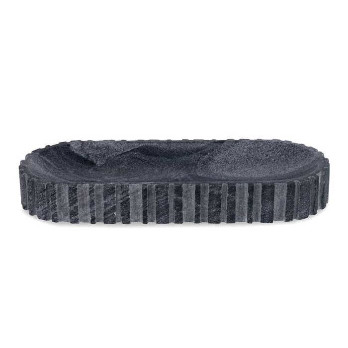 Big Pill Bowl/Tray, Black and White Marble, 15"W