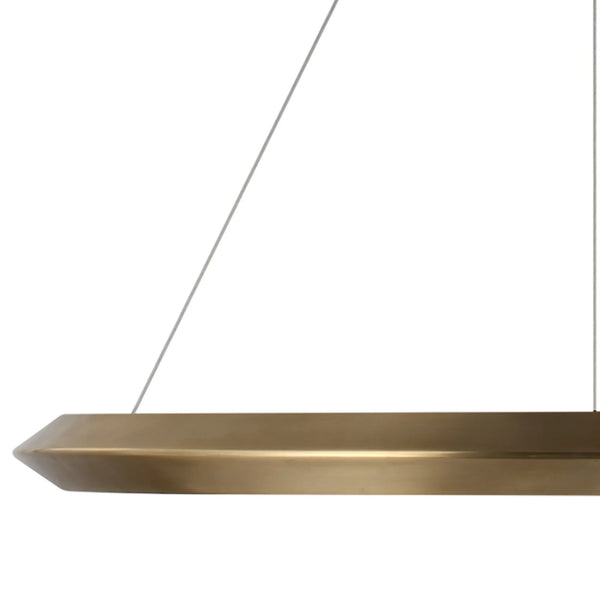 Encircle 28" Ring Chandelier, Natural Brass