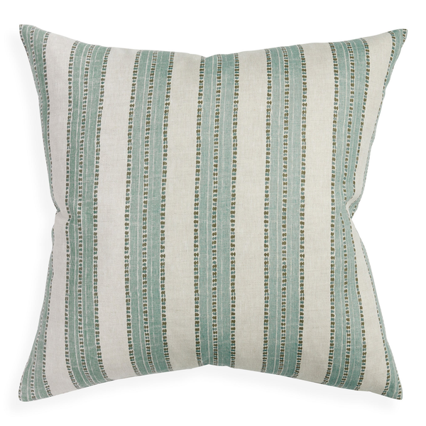 Kesula Celadon Moss Linen Cushion, 20" x 20"
