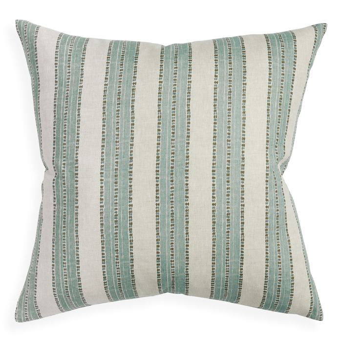 Kesula Celadon Moss Linen Cushion, 20" x 20"