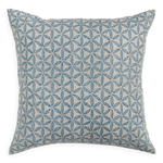 Osaka Azure Linen Cushion, 22" x 22"