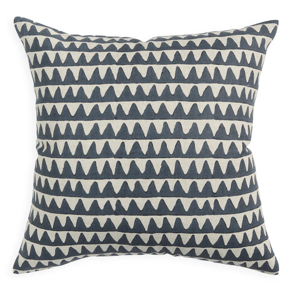 Pyramids Slate Linen Cushion, 20" x 20"