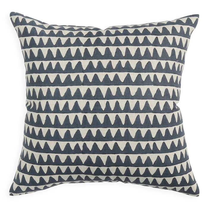 Pyramids Slate Linen Cushion, 20" x 20"