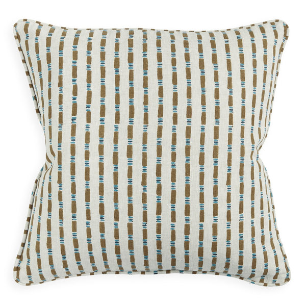Ramses Tobacco Linen Cushion, 20" x 20"