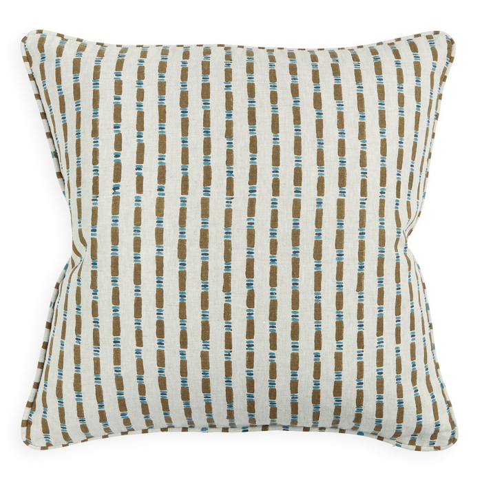 Ramses Tobacco Linen Cushion, 20" x 20"