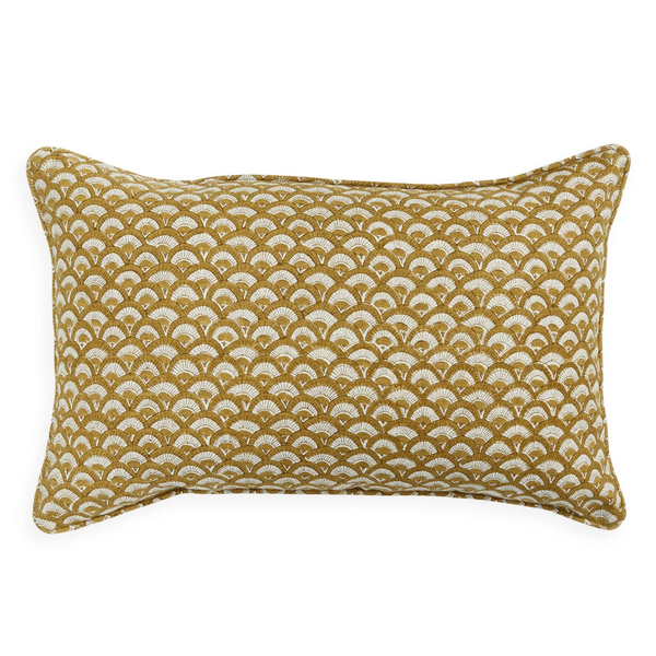 Rinella Saffron Linen Cushion, 14" x 22"