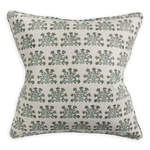 Samode Slate Linen Cushion, 22" x 22"
