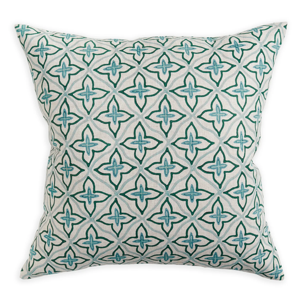 Tahiti Byzantine Linen Cushion, 20" x 20"