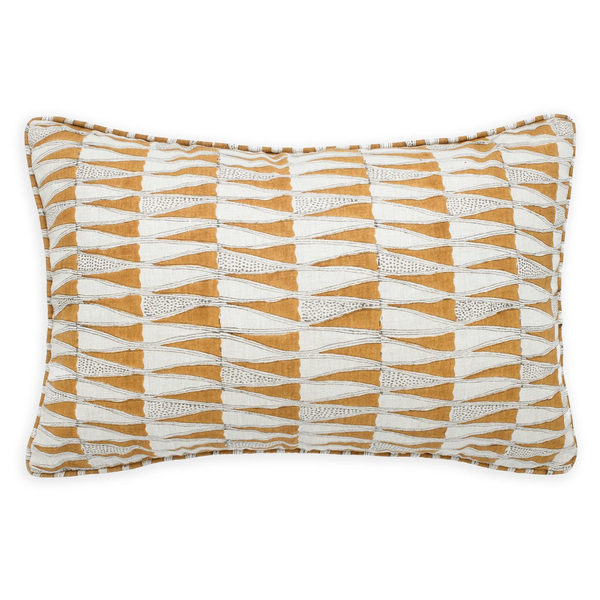 Tangier Sahara Linen Cushion, 14" x 22"