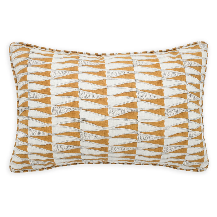Tangier Sahara Linen Cushion, 14" x 22"