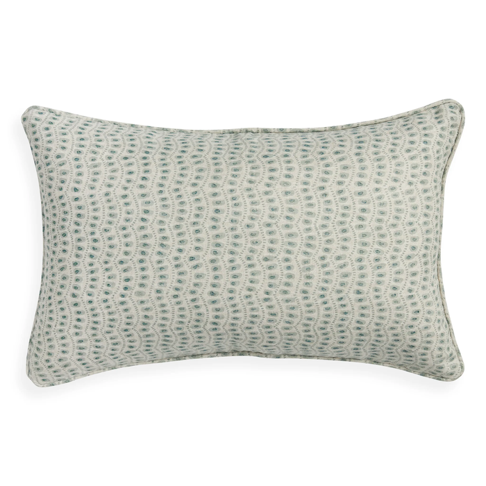 Amulet Celadon Linen Cushion, 14" x 22"
