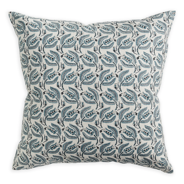 Broccato Mineral Linen Cushion, 22" x 22"