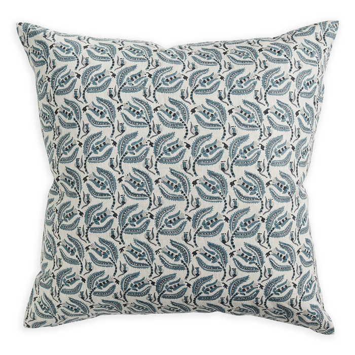 Broccato Mineral Linen Cushion, 22" x 22"