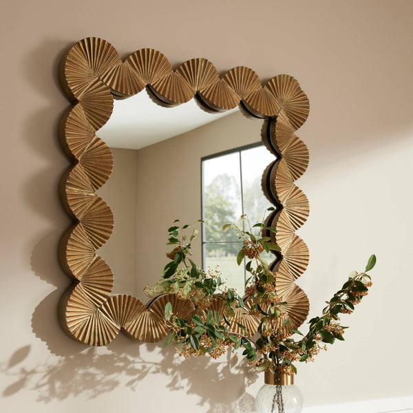 Ethos Mirror - Antique Brass, 35.5"W x 35"H