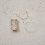 10 Yard Raffia Wired Ribbon w/ Metallic Thread on Wood Spool, White & Gold Colour
