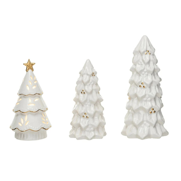 Stoneware Christmas Trees, Set of 3