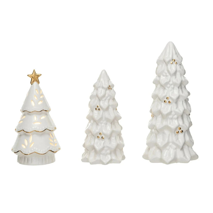 Stoneware Christmas Trees, Set of 3