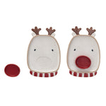 Stoneware Reindeer Shaped Platter w/Dish