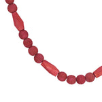 Paulownia Wood Bead 6' Garland w/ Jute Tassels, Red
