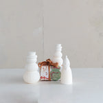 Stoneware Bisque Santa Shaped LED Light, White