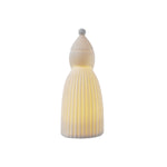 Stoneware Bisque Santa Shaped LED Light, White