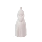 Stoneware Bisque Santa Shaped LED Light, White