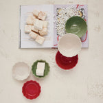 8" Round Stoneware Scalloped Plate, 3 Colors