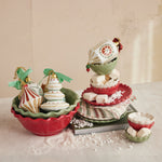 4.5" Round Stoneware Scalloped Bowls, 3 Colors