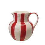 3.5 Quart Stoneware Striped Pitcher