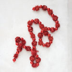 72" Plastic & Tinsel Ball Garland, Red