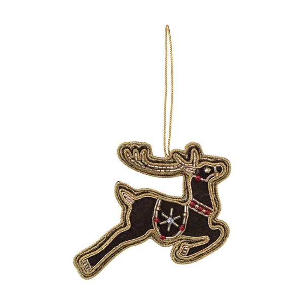 Handmade Beaded Reindeer Ornament