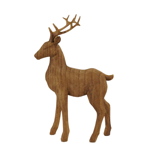 Resin Deer - Wood Finish, 9.5"H