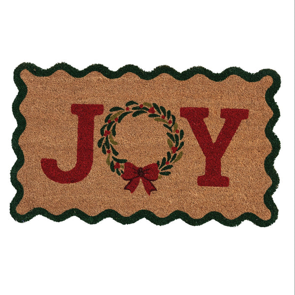 "JOY" Natural Coir Scalloped Doormat