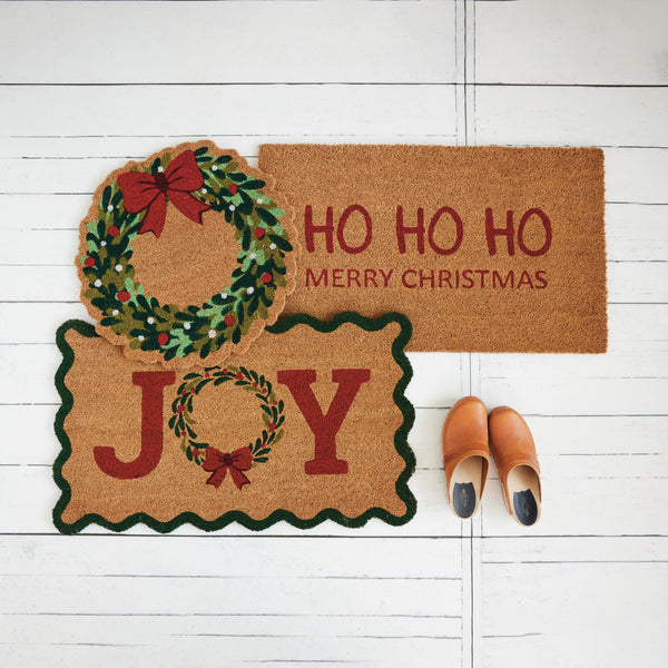 "JOY" Natural Coir Scalloped Doormat