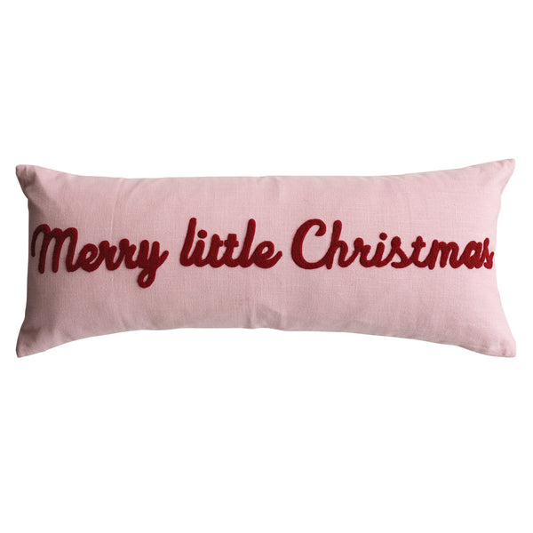 "Merry Little Christmas" Lumbar Tufted Pillow, 36" x 14"