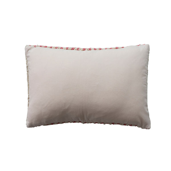 Noel Wreath Tufted Lumbar Pillow, 16" x 24"