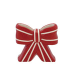 Ceramic Striped Bow Shaped Vase, 4.5"H