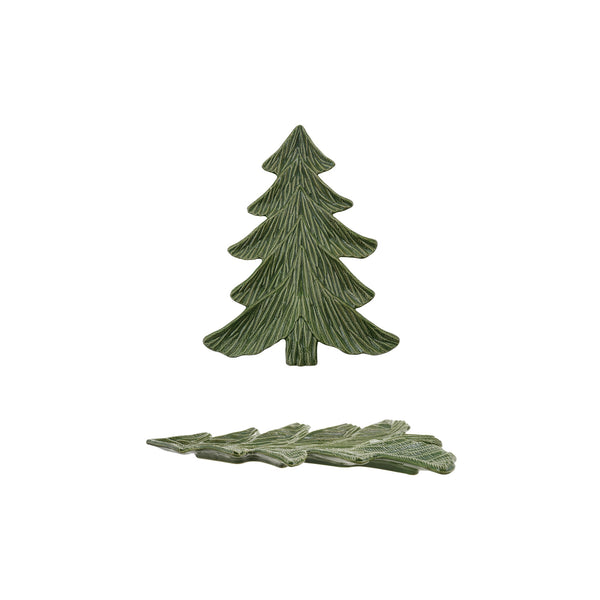 Ceramic Tree Shaped Platter - Green