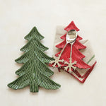 Ceramic Tree Shaped Platter - Green