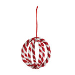 Wire Fabric Wrapped Striped Ball Ornament, 4"