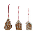 Gingerbread House Ornament, 3 Styles